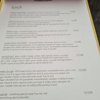 Menu at Breens Deli in Mallorca