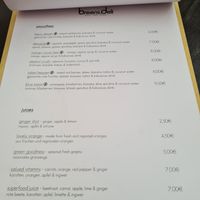 Menu at Breens Deli in Mallorca