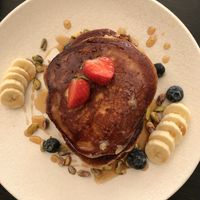 This vegan pancakes are insane!!  at Breens Deli in Mallorca