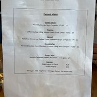 Dessert menu  at Lucile Pizza & Wine Bar in Sarasota