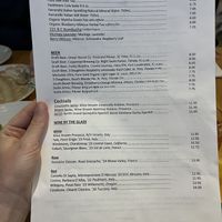 Drink menu  at Lucile Pizza & Wine Bar in Sarasota