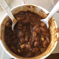 The vegan chili was good and hearty!  Also appreciated that it wasn’t overly salty or oily.   at Base Camp Eatery in Yosemite Valley