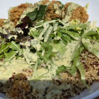 Falafel bowl with side of greens   at Base Camp Eatery in Yosemite Valley