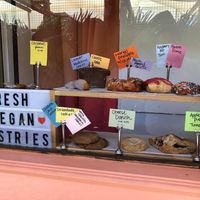 Display at the pickup window (during COVID). at SPLIT Bakehouse in La Mesa