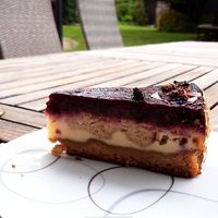 cheesecake with berry topping (take away) at Café Königsberg in Itzehoe