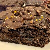 Chocolate orange brownie  at  Honest Supper Club in Leeds