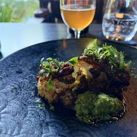 Cauliflower with spring onion sauce and Chinese relish  at Spirit House in Yandina