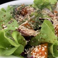 Roasted pumpkin Dukakis salad at Beachwood Cafe in Yamba