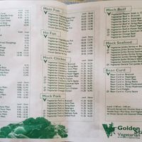 All vegetarian menu, mostly or all vegan at Golden Star in Medford