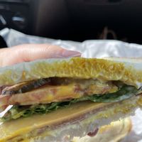 vegan ham sandwich (tastes a lot better than it looks)  at The Green House in Oceanside