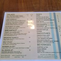 Menu at The Green House in Oceanside