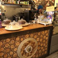 Cakes on the counter at Rhoda in South West London