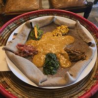 Platter with injera at Rhoda in South West London