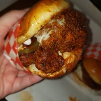 Spicy chicken sandwich at Lettuce Feast in Los Angeles