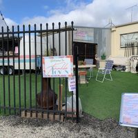 There is a cute area to sit and eat   at Twinkle Town  in Port Douglas