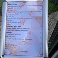The menu   at Twinkle Town  in Port Douglas