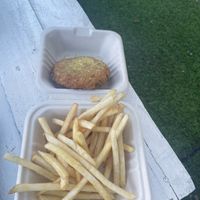 Chips and chive potato cake   at Twinkle Town  in Port Douglas