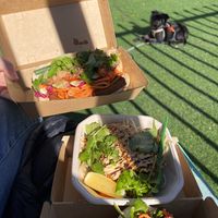 Bahn Mi. Cam Bowl. Bao Buns and our dog, Shadow! 💚  at Twinkle Town  in Port Douglas