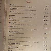 Plenty of vegan options  at Namaste Curry House in Kirrawee