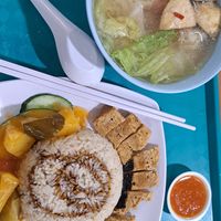 Soymilk sliced fish rice at Yi Xiang Vegetarian - 異香素食 in Central Singapore