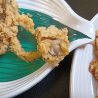 Fried oyster mushrooms: crispy on the outside, moist and tender inside. at Our Vegan Corner in Syracuse