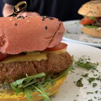 The cunucu burger is amazing!  at Origin Cafe in Noord