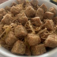 Truffle Max & Cheese.  I added crunchy Chik’n to it!  Amazing!!! #Veganuary at Origin Cafe in Noord