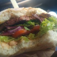 Garden seitan burger at Vegánsky Gazda in Trencin