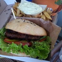 Gazda burger at Vegánsky Gazda in Trencin