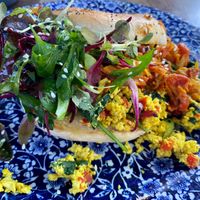 The best tofu scramble I have ever had. The flavours and slice were perfect and served on a beautiful fresh bagel at Black Bear Cafe in Bellingen