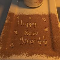 Tiramisu with art! at Vegan Planet in Miami