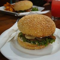Kraut burger at Slam Dunk Sandwich Co in Siem Reap