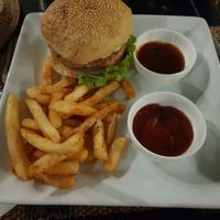 El Chupacabra w/ spicy fries at Slam Dunk Sandwich Co in Siem Reap