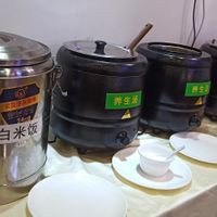 Soup, rice, broth at Cafe Oneness 一真全素食馆 - Maybe closed in Shenzhen