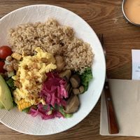 Vegan bowl with crumbled ‚Just Egg'  at Pig in the Garden - Gangnam in Seoul