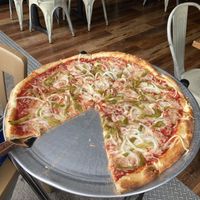 Vegan pizza with peppers & onions  at Mimo's Pizza Company in Windber