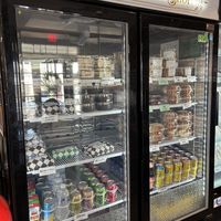 Cold case where the wraps and salads are.  at Minglewood Bake Shop in Richmond