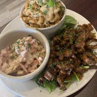 Kalamari Dinner - coleslaw and mac & cheese  at KraVegan in Jacksonville