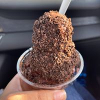 Almond Milk Chocolate ice cream with oreo crumbs at Handel's Homemade Ice Cream in Fishers