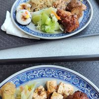 Food from buffet at Qian Ye Vegetarian in Kaohsiung