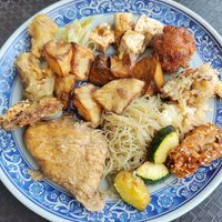 Food from buffet at Qian Ye Vegetarian in Kaohsiung