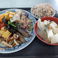 The soup has so many vegetables. at Qian Ye Vegetarian in Kaohsiung