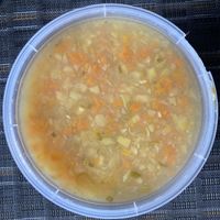 Vegetable soup  at Hummus Ashkara in Tel Aviv