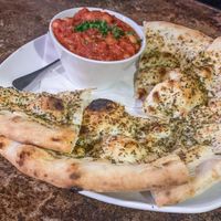 Fagioli All'Uccelletto with Garlic Bread. at La Pizzeria in Cupertino