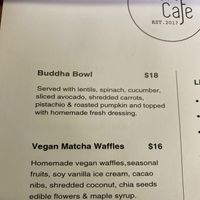 Vegan menu continued  at Start Cafe Bakery Hill in Ballarat