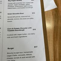  Vegan menu at Start Cafe Bakery Hill in Ballarat