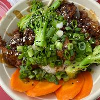 Broccoli Beef bowl!  at Naughty Vegan Panda in Pasadena