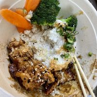 Teriyaki Bowl, halfway done   at Naughty Vegan Panda in Pasadena