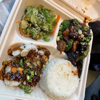 Spicy Korean Beef with sweet potato roll  at Naughty Vegan Panda in Pasadena