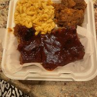 BBQ meatloaf, Mac and cheese, yams  at La Lus Cafe in Willingboro